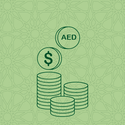 Ae aed or usd currency pintile
