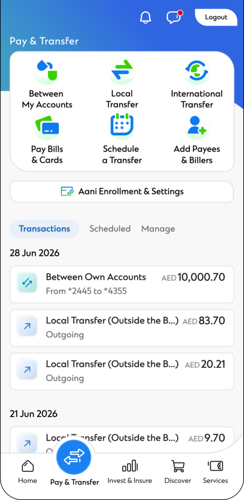 Ae pay and transfer