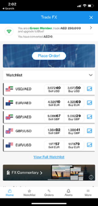 mobile phone showing various foreign currencies and their trading charts