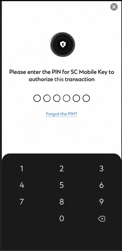 Ae sc mobile key pin step