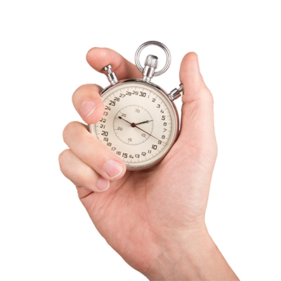 man holding stop watch symbolising the shortest time it takes for mortgage loan approval
