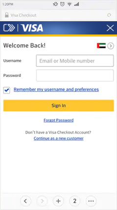 Standard Chartered Visa Checkout - Login screenshot