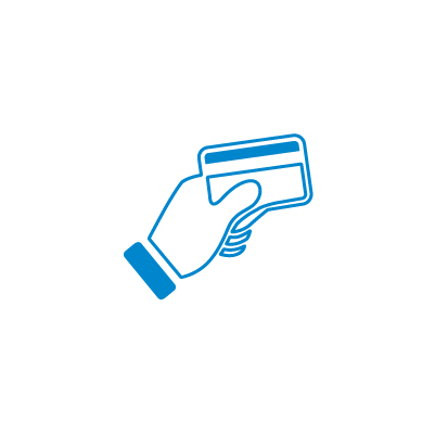 icon showing hand holding credit card signifying credit card payments can be done through sc digital banking