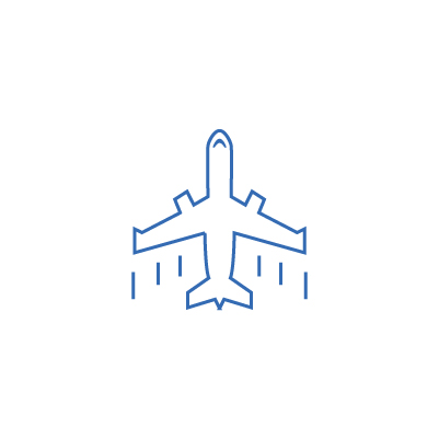 aeroplane icon showing global connectivity