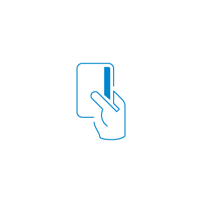 icon showing credit card being held in a hand