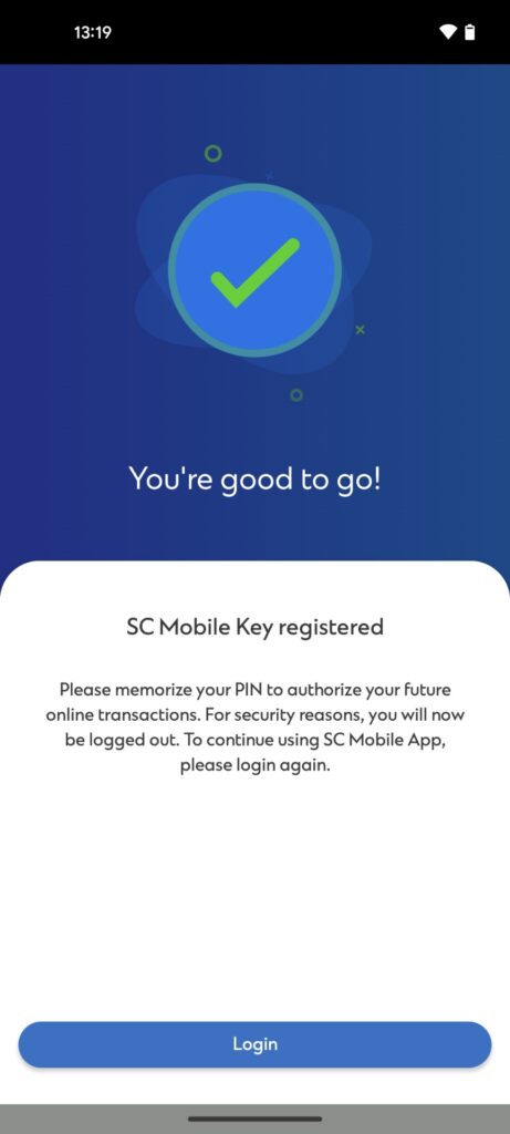 Your SC Mobile Key is now activated