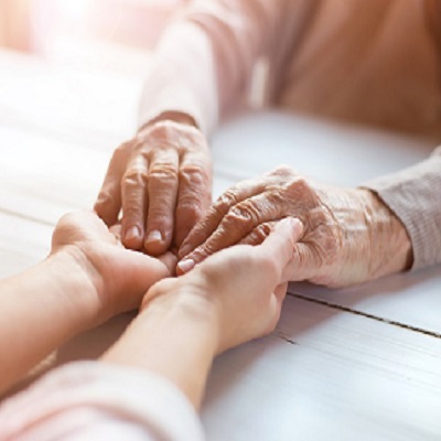 Px photo id unrecognizable grandmother and her granddaughter holding hands