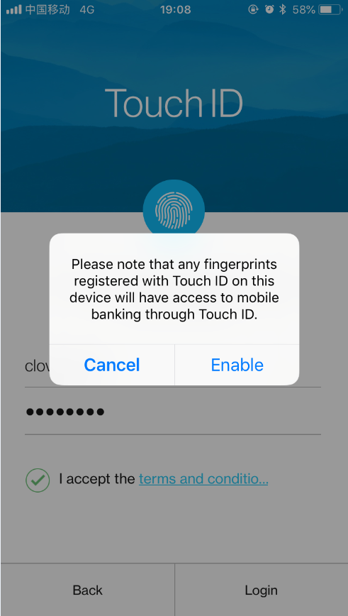 Standard Chartered Touch Login Service -Touch ID