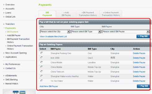 Bill Payment Online Banking Bank With Us Standard Chartered