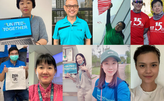 Collage of people showing support