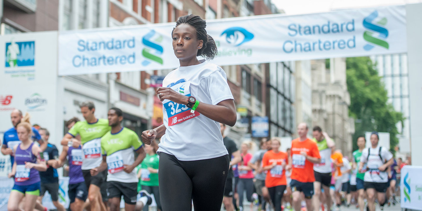 Female runner at Standard Chartered London City Race 2017