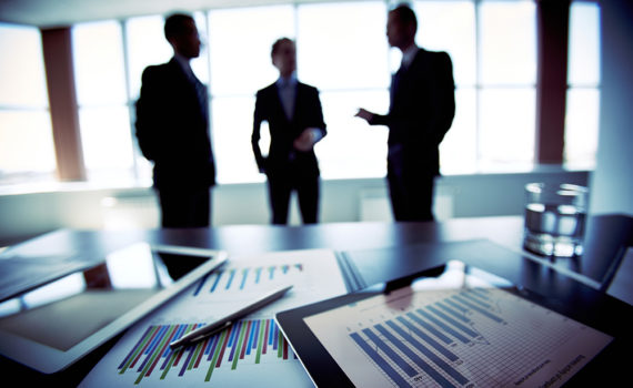 Close-shot of a tablet computer displaying financial data