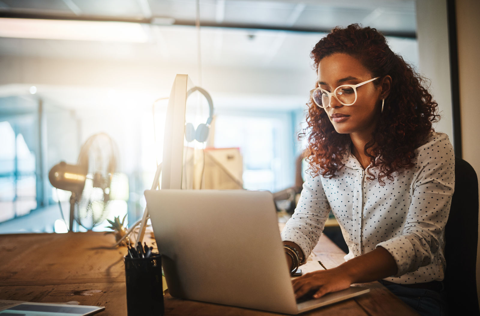 Woman working from home