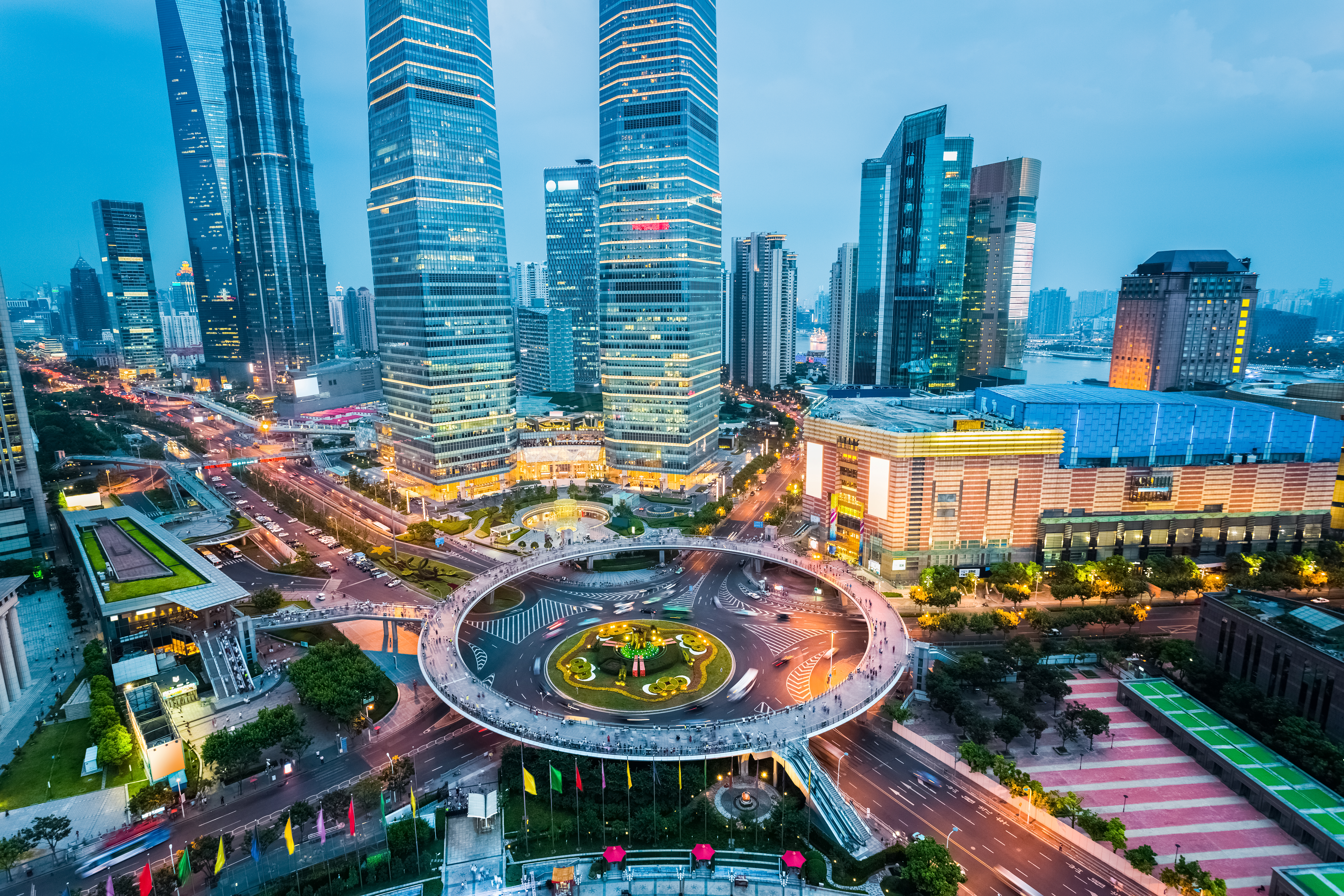 Central business district in Shanghai