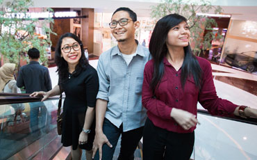 Three people