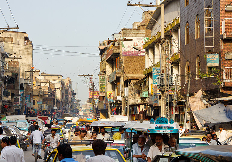 Busy street in Pakistan