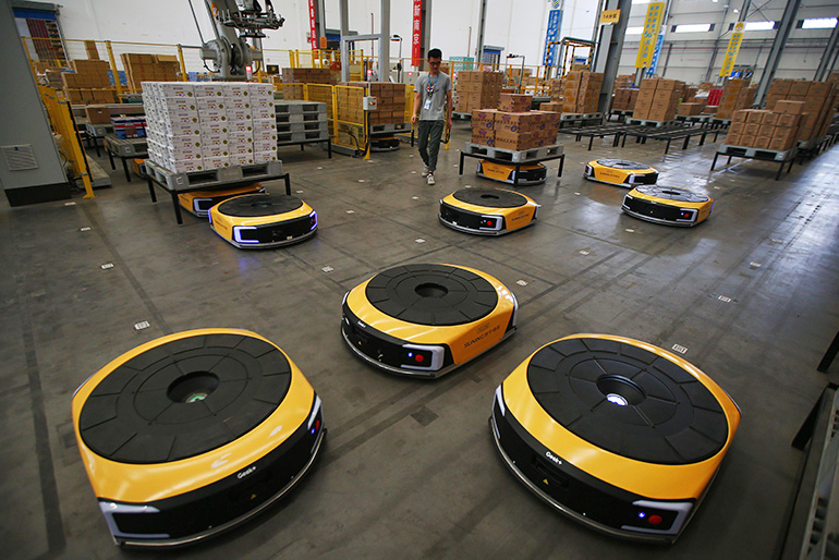 Image of robots in a warehouse
