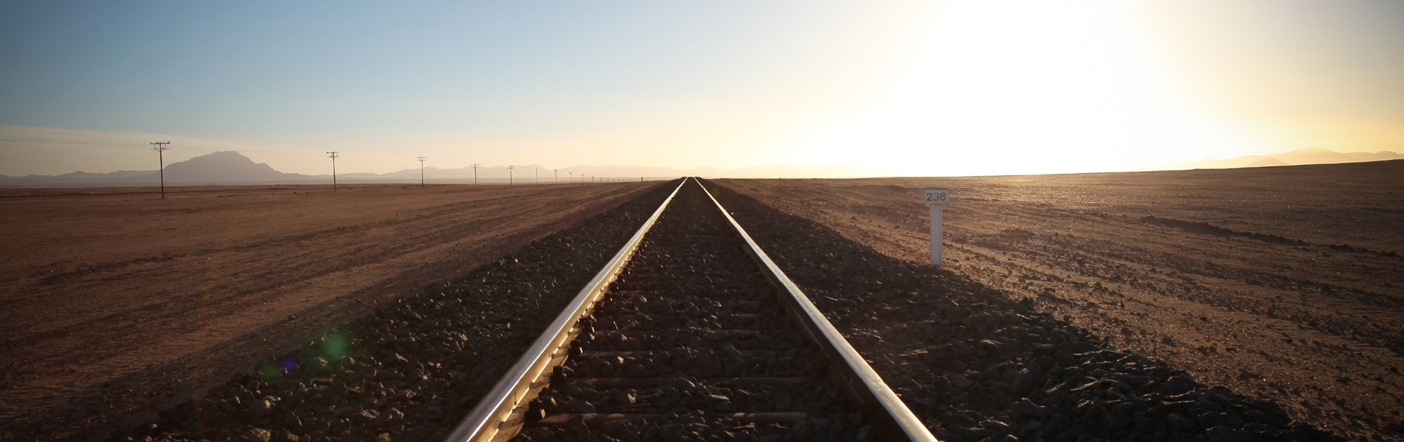 train tracks extending to horizon