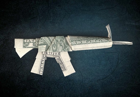 gun made of money