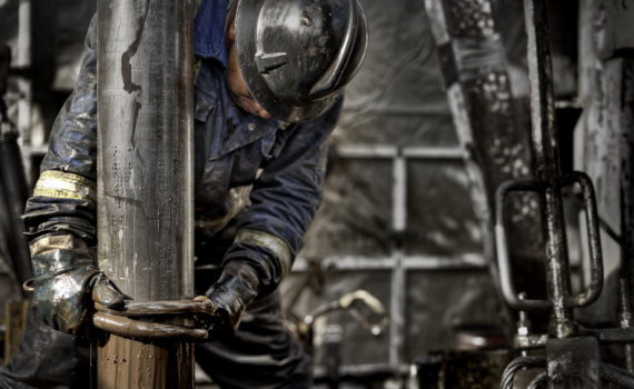 A man working on an oil rig