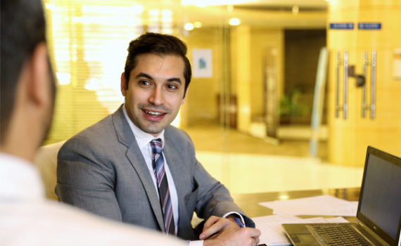Private Banking staff member in branch