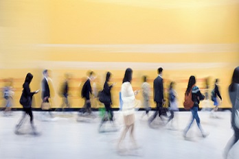 people going to work