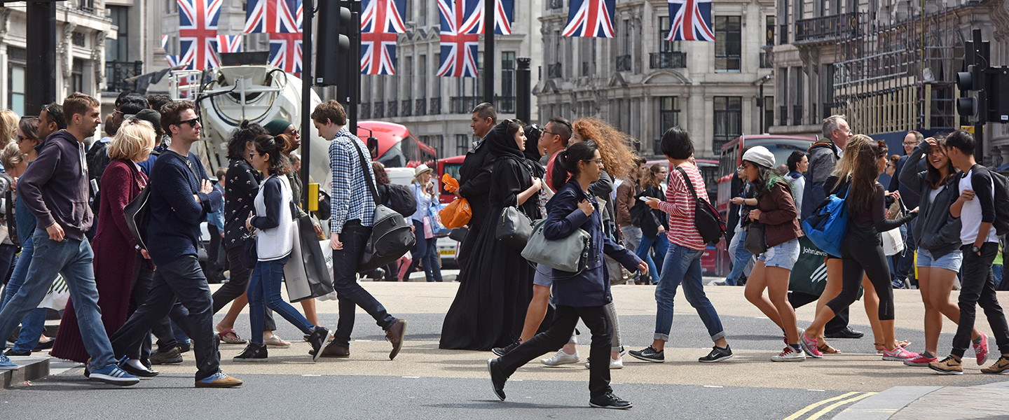 busy street in london