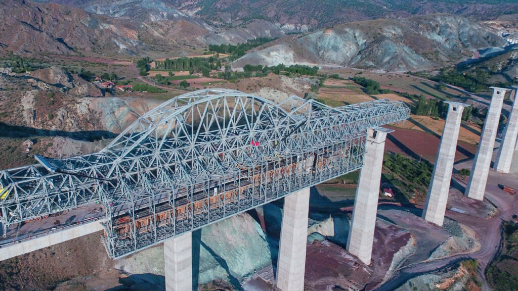 A bridge over a viaduct in Turkey.