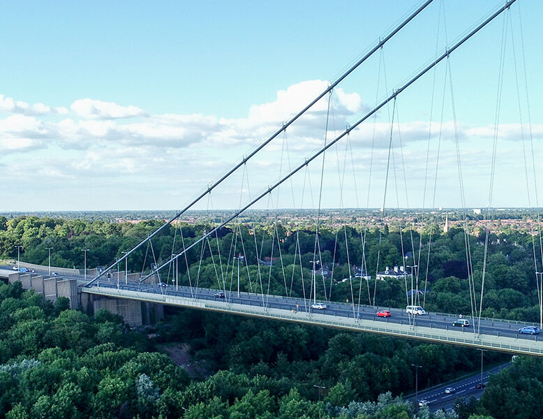A view of the Humber bridge.
