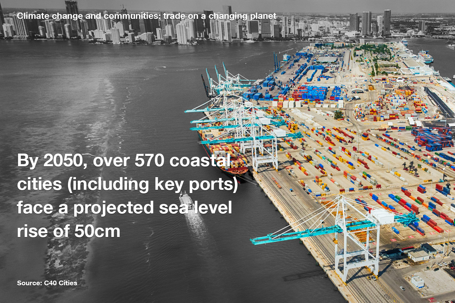 By 2050, over 570 coastal cities face a sea level rise of 50cm