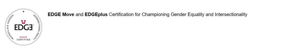 Edge move and Edge Plus certificate for championing gender equality and intersectionality