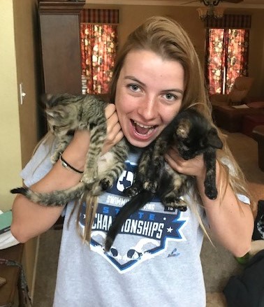 Emilie Parks with cats
