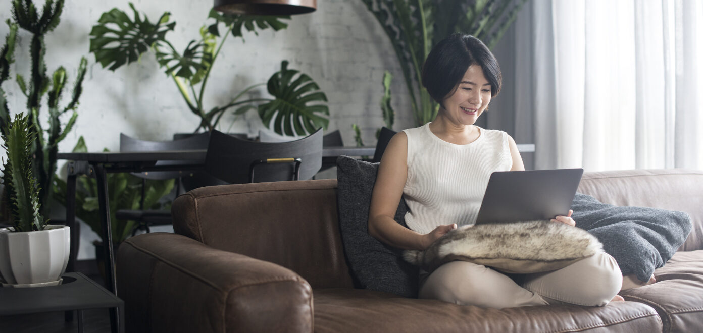 Woman working at home