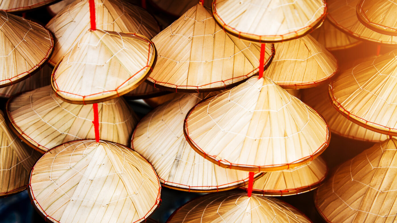 Small Vietnamese-style conical hats