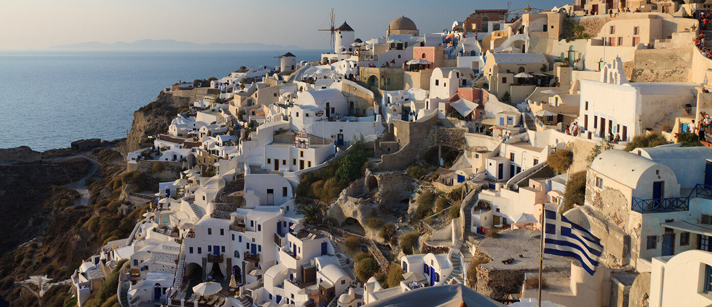 Greek villas on hillside