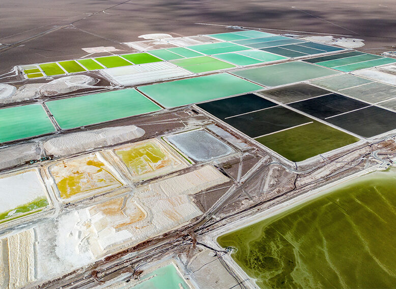 Lithium pools in Chile.