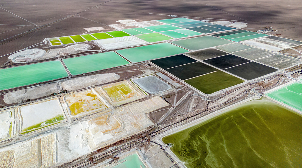 Lithium pools in Chile.