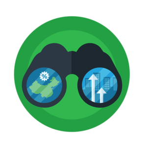 Infographic icon of a binoculars