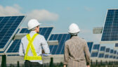 two men on solar farm