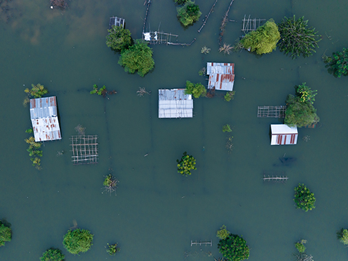 flooded houses