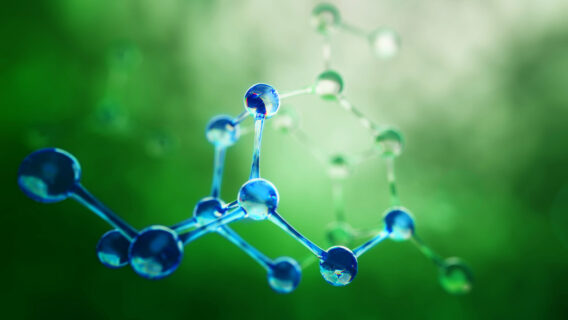 macro image of molecules
