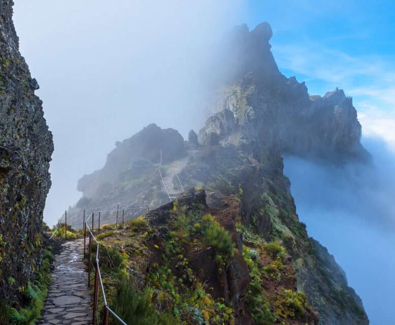 SC Global Research image of walk way in high mountains surrounded by clouds