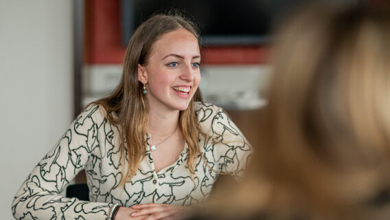 A person sitting at a table