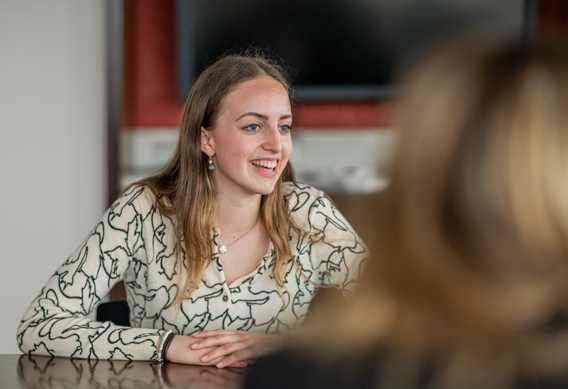 A person sitting at a table