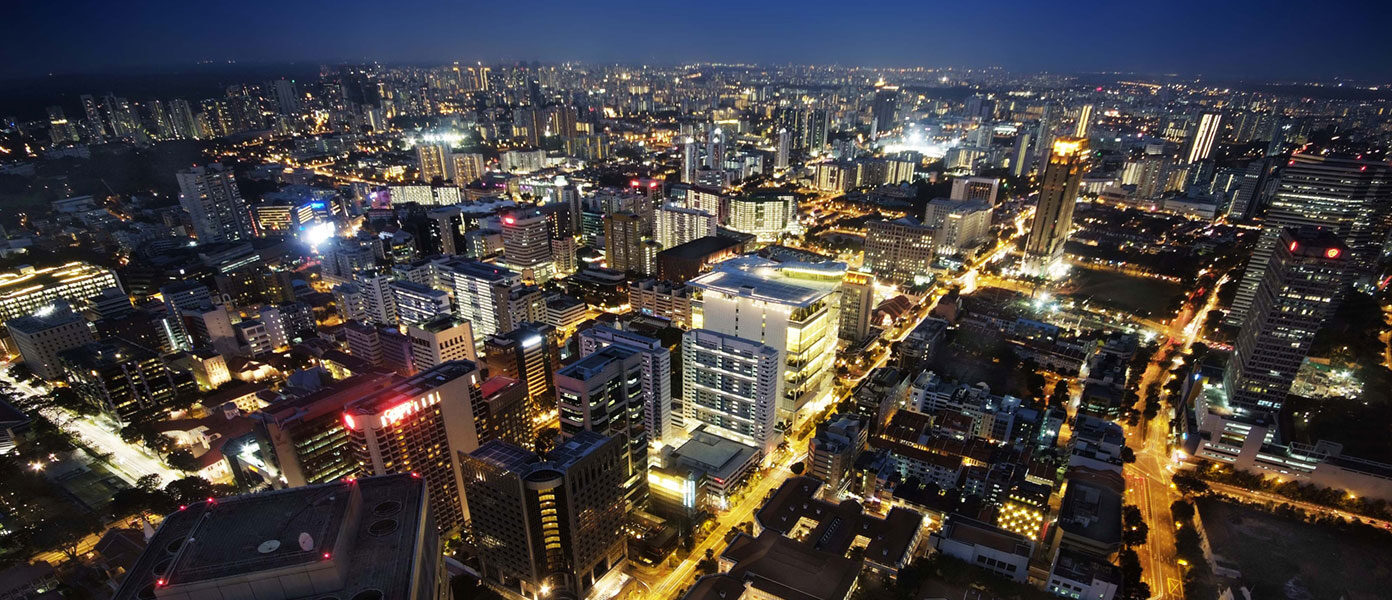City lights of Singapore