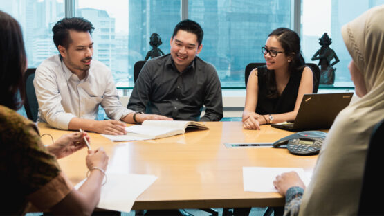 Some of our corporate finance team in a meeting