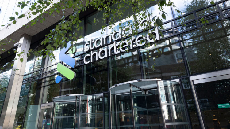 The front of Standard Chartered's London HQ.