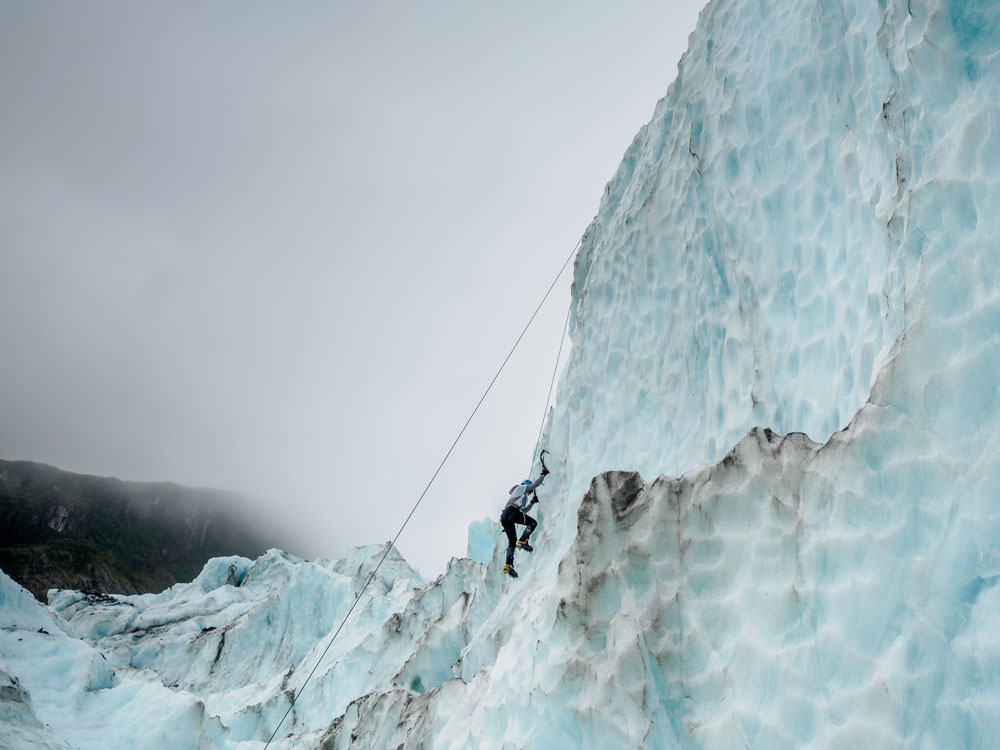 Raha Moharrak ice climbing