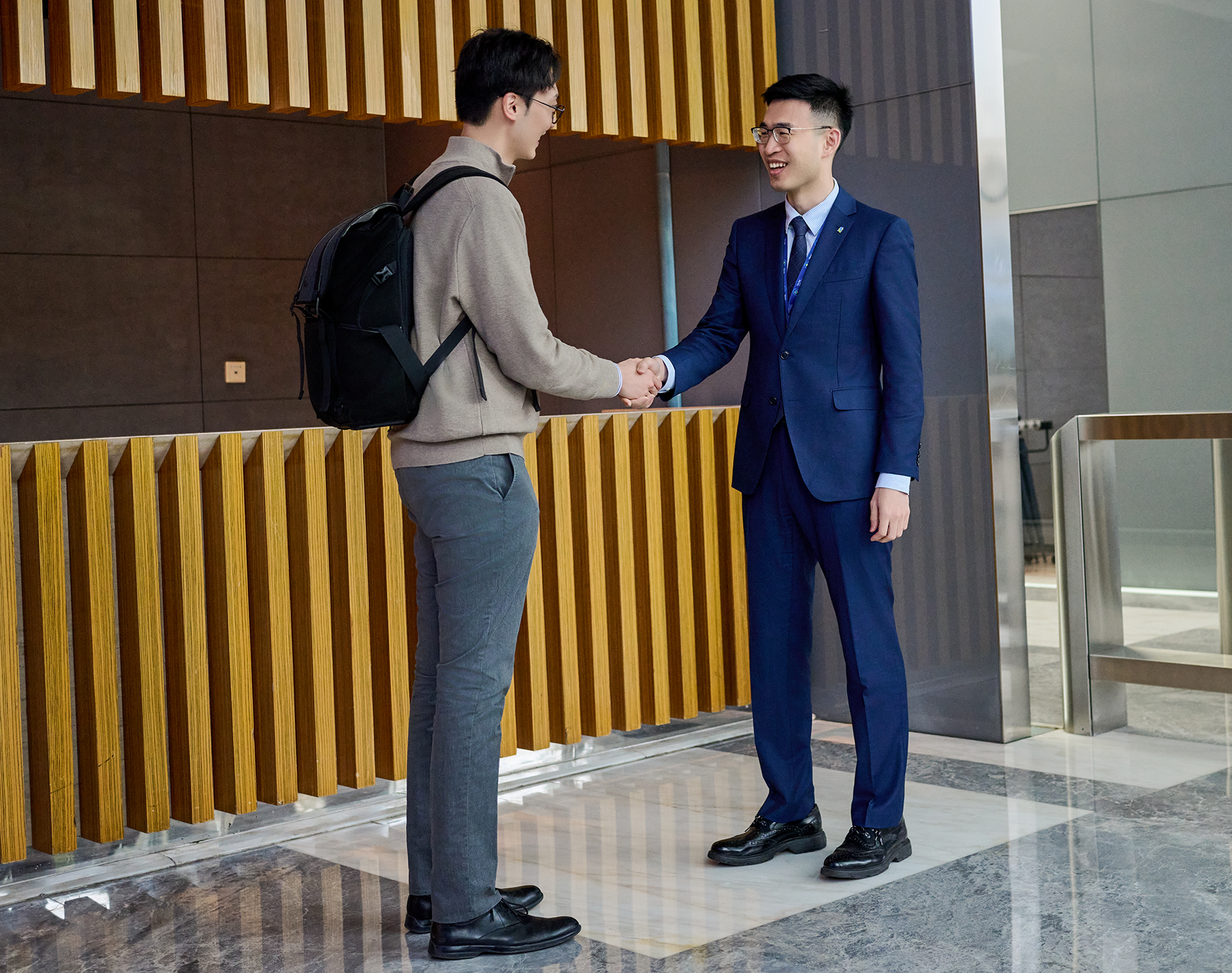 two men in reception