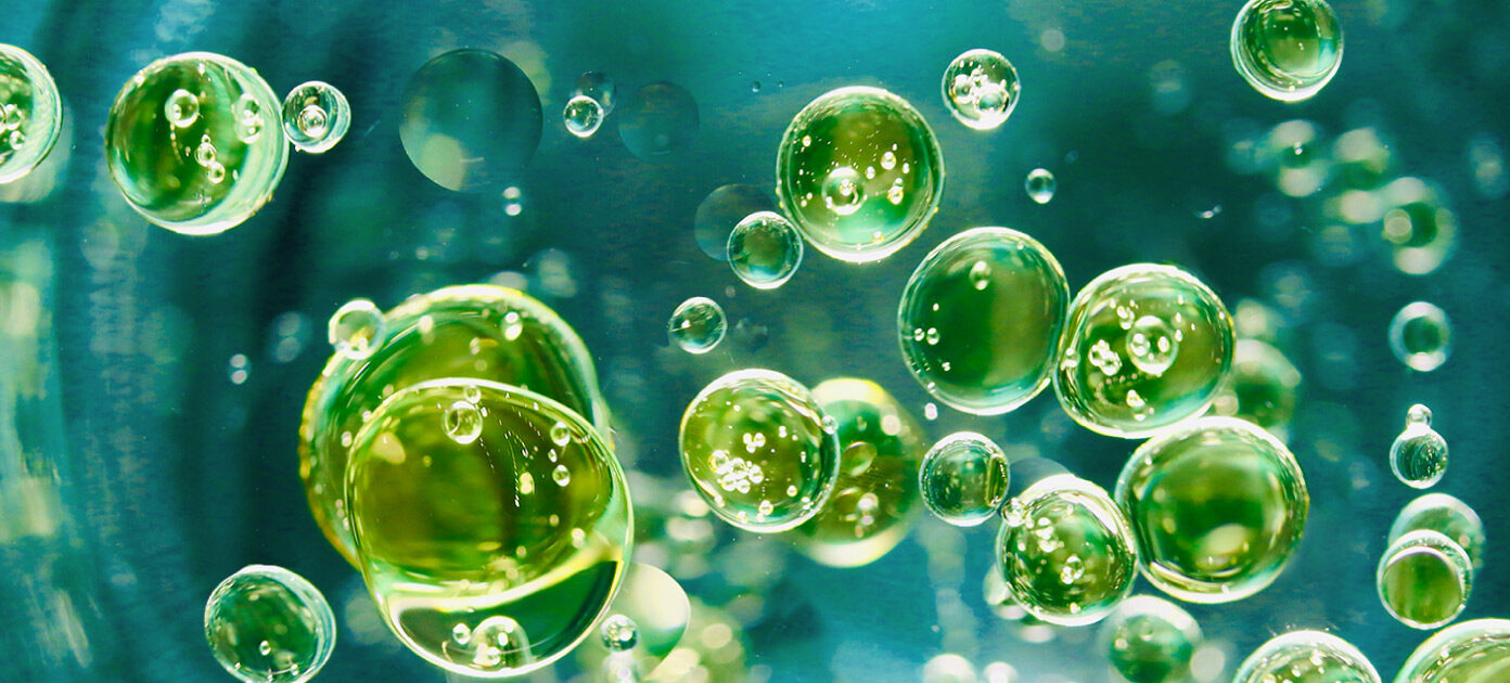 green liquid bubbles